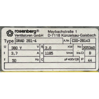 Kort gebruikte Rosenberg DRAD 281-4 slakkenhuisventilator (400V)