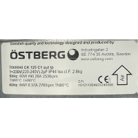 Nieuwe Östberg CK 125 C1 AUT TP kanaalventilator. 7000040 (407m3)
