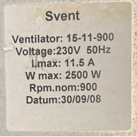 Kort gebruikte SVent Torin slakkenhuisventilator DDC381-286 (7300m3)