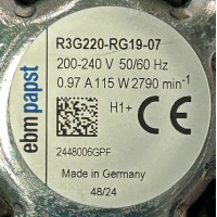 Nieuwe ventilator voor Zehnder WHR930 WTW unit. R3G220-RG19-07. 400200010