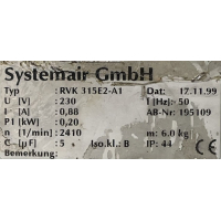 Gereviseerde SystemAir RVK 315E2-A1 kanaalventilator (2387m3)