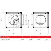 Kort gebruikte Zehnder CVF 710/4400 boxventilator. (4400m3)