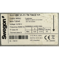 Kort gebruikte systeemventilator Brink B40. DD 11-11 TH TAC2 1/1. 531045