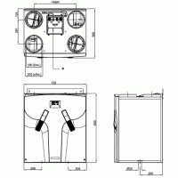 Gereviseerde Stork WHR950 BR WTW unit met bypass. (450m3)