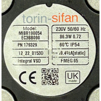 Gereviseerde ruilmotor Vent-Axia Sentinel Kinetic Advance WTW unit. Torin Sifan MIBR190054