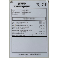 Gereviseerde Brink Elan 25D luchtverwarming + WTW unit met bypass. (2200m3)