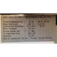 Gereviseerde ruil-ventilator voor Thermo-Air HRU-10/12. (1000m3)