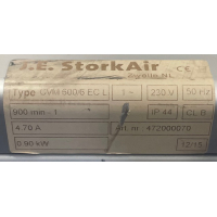 Kort gebruikte Stork CVM 600/6 EC L boxventilator. (3960m3)