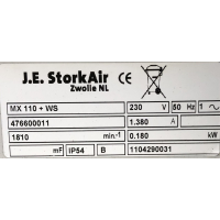 Goede gebruikte Stork MX110 dakventilator met werkschakelaar. (2005m3)