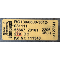 Goede gebruikte rookgasventilator voor Remeha. RG130/0800-3612-031111