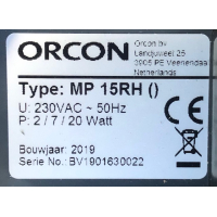 Nieuwe vervangingsmodule voor Orcon MVS-15RH() ventilatiebox. 21901505
