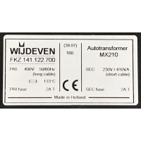 Goede gebruikte trafo voor Stork / Zehnder MX dakventilator 400V > 230V. 655001410