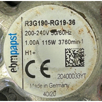 Gereviseerde ruilmotor voor Zehnder ComfoAir Q450 WTW unit. R3G190-RC19-36