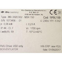 Nieuwe Itho MBX150 boxventilator. (324m3)
